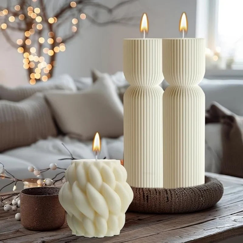 Bougies décoratives en cire de soja Design moderne sculptural