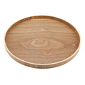 Plateau de service rond en bois naturel