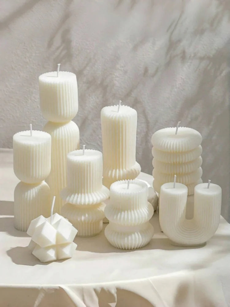 Bougies décoratives en cire de soja Design moderne sculptural