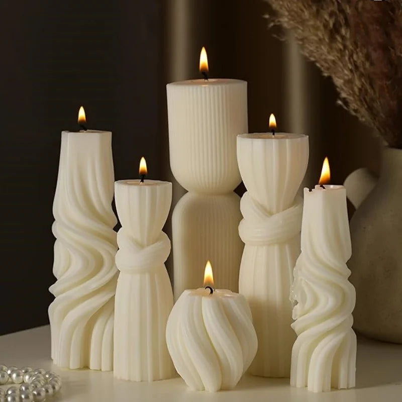 Bougies décoratives en cire de soja Design moderne sculptural