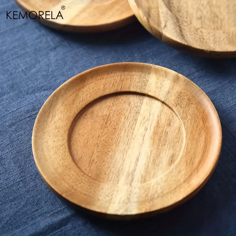 Tasse en céramique artisanale avec soucoupe en bois - 220ml