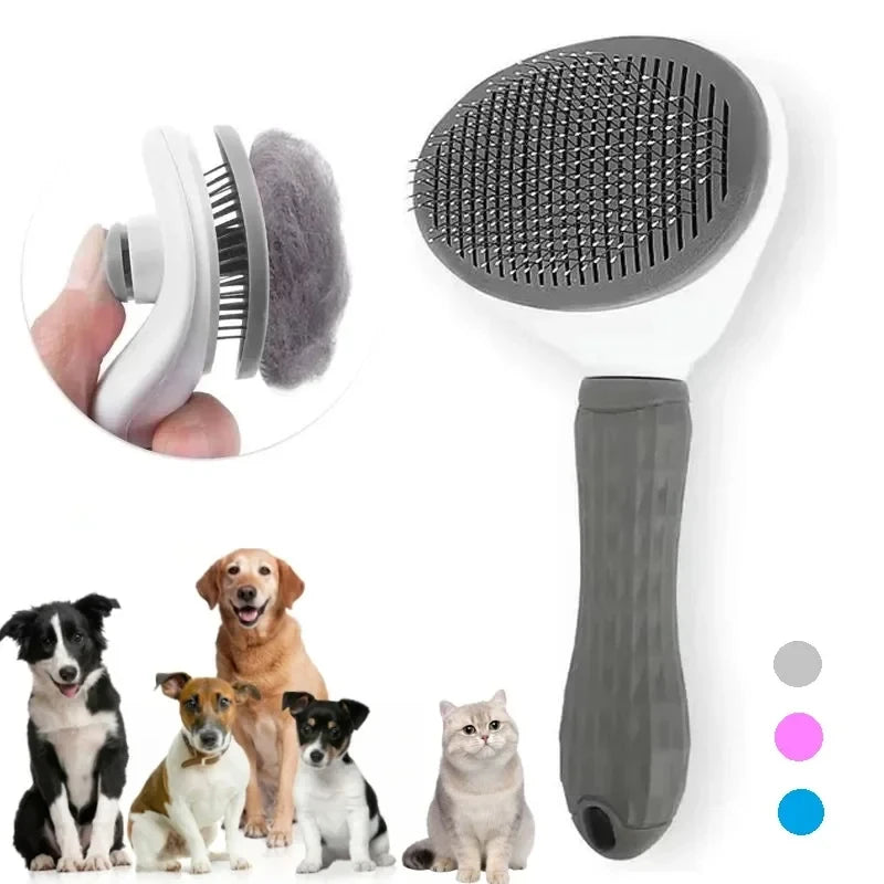 Brosse autonettoyante pour chiens et chats- retire les poils facilement