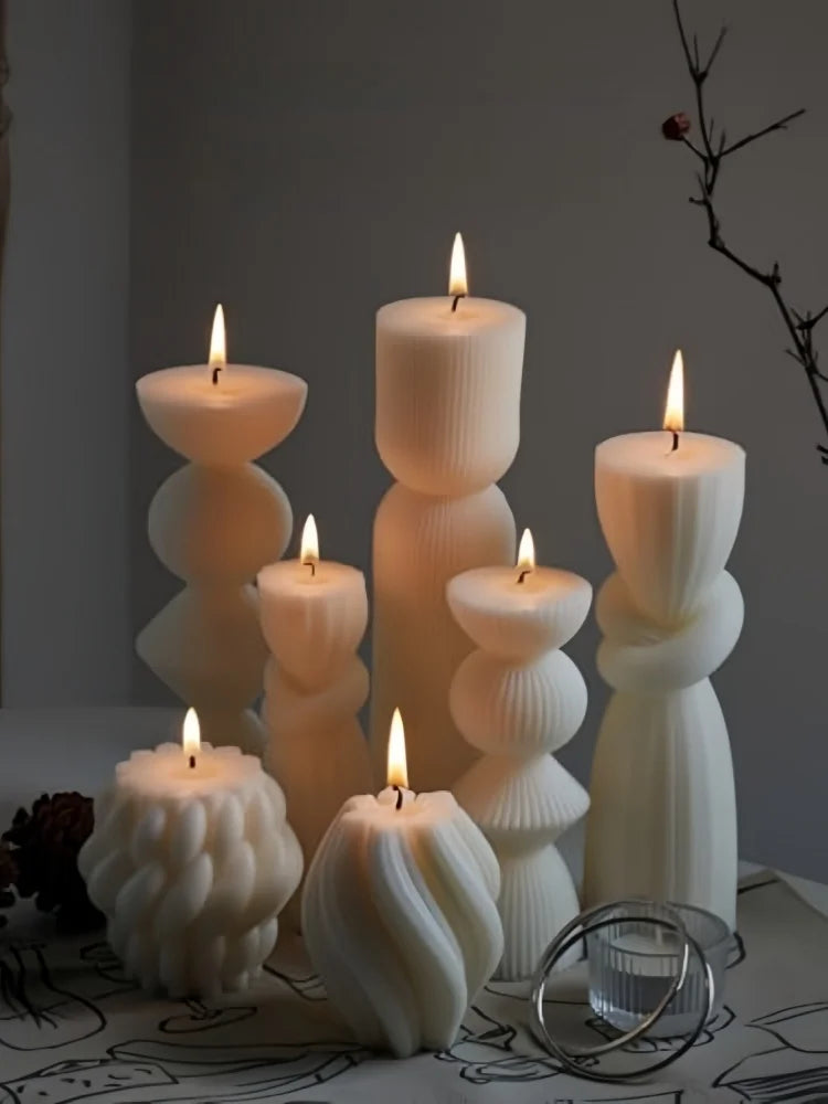 Bougies décoratives en cire de soja Design moderne sculptural