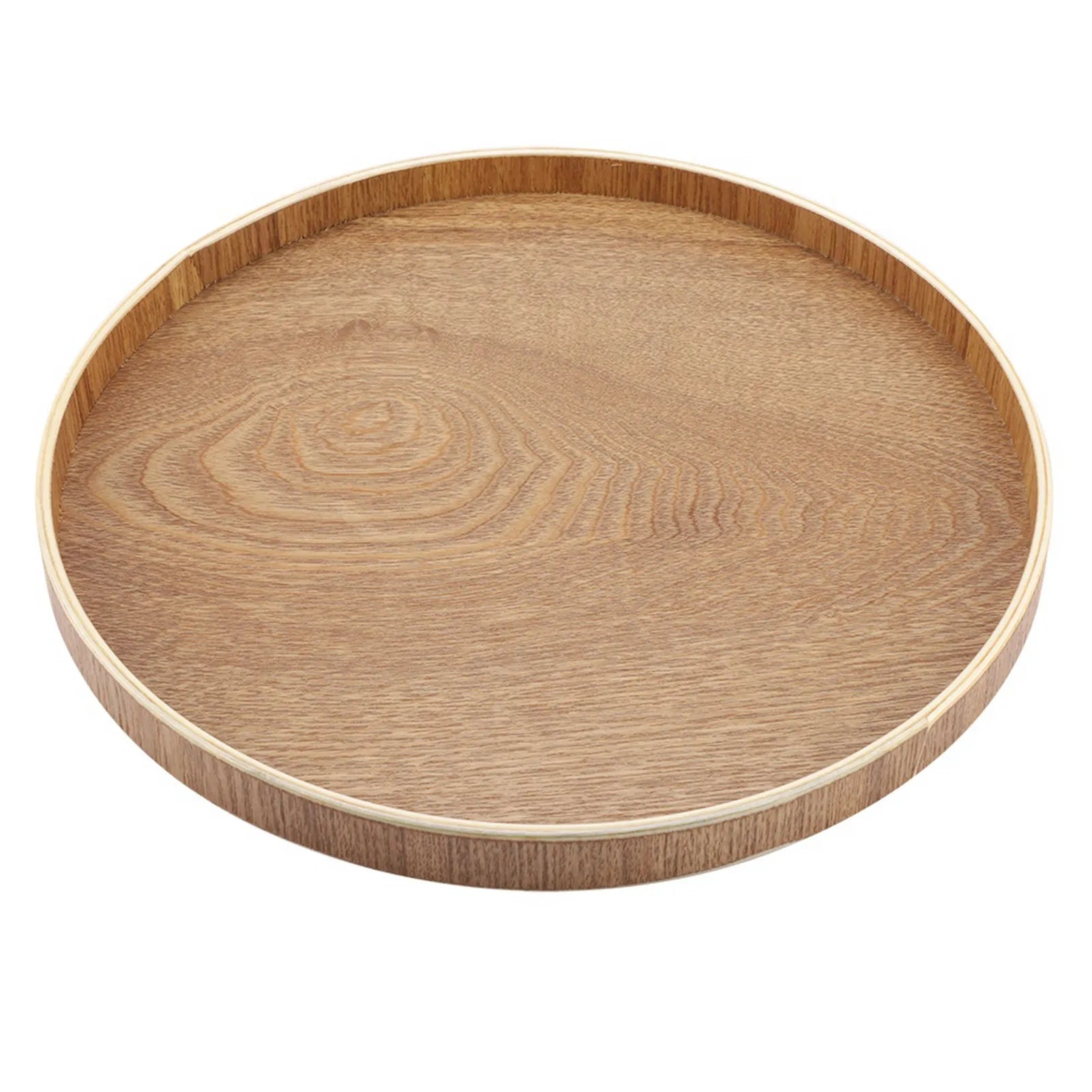 Round natural wood serving tray