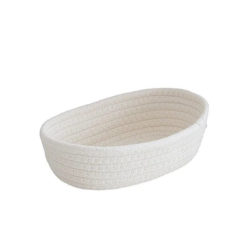 Woven cotton rope storage basket - Nordic style