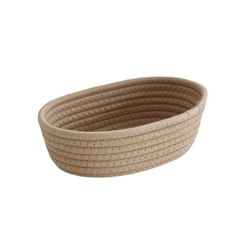 Woven cotton rope storage basket - Nordic style